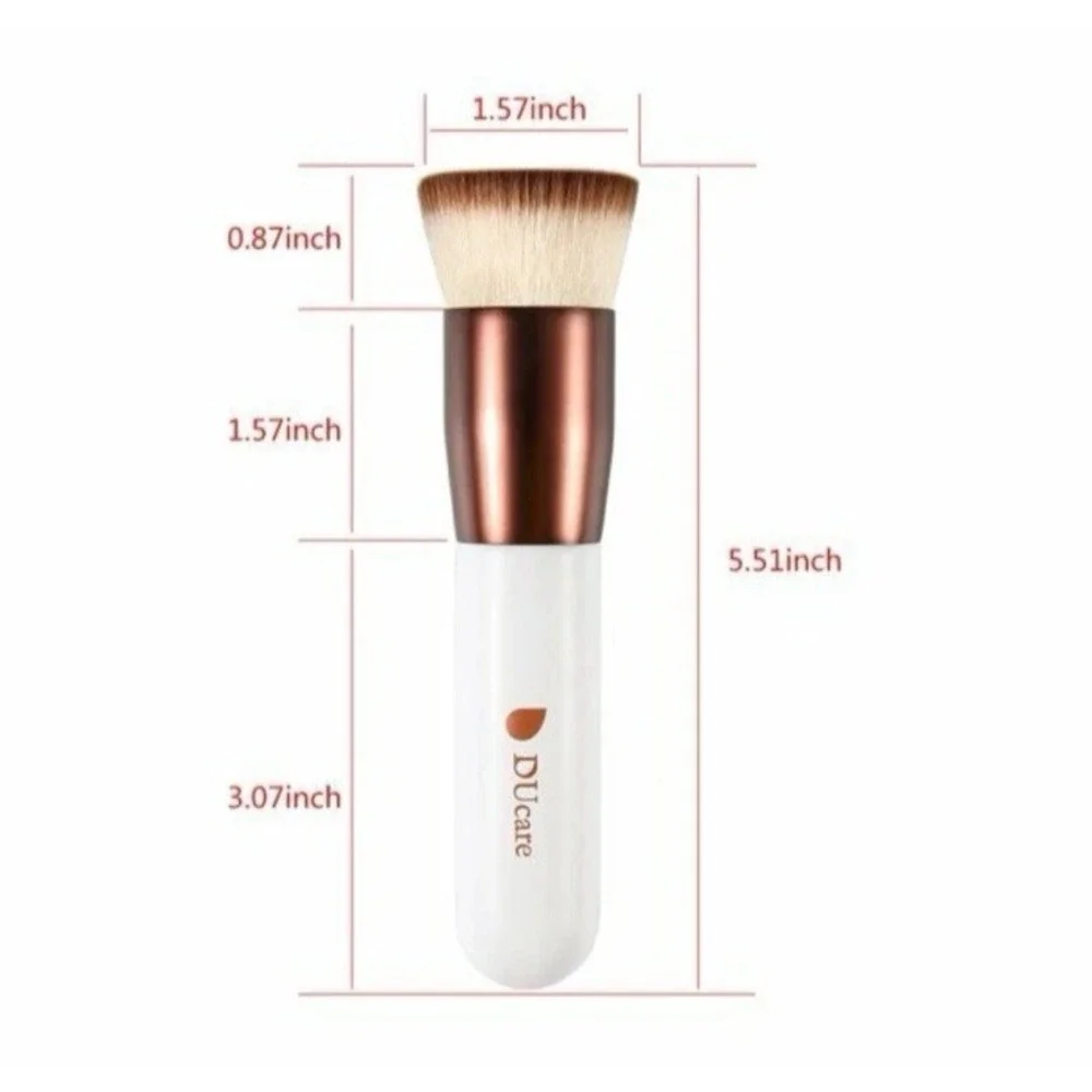 DUcare Flat Top Kabuki Foundation‎ Brush, Single Flat Foundation Brush